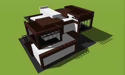 model 3d-plan-of-two-story-house-with-garage