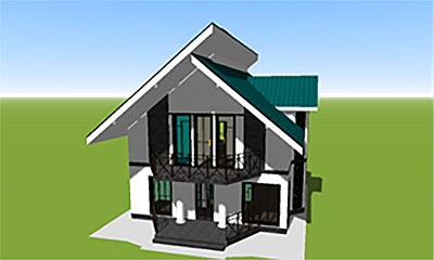 model multi-level-gable-roof-mansard