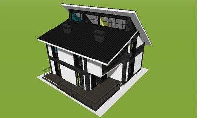 model 3d-plan-of-small-house-with-mansard