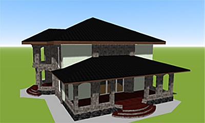 model 3d-plan-gothic-style-house