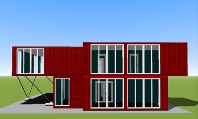 model 3d-layout-house-made-of-shipping-containers