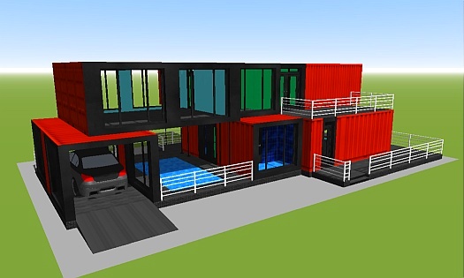 model 3d-planning-house-containers-20-feet