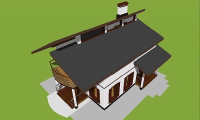 model 3d-plan-of-house-with-gable-roof-mansard