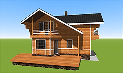 model 3d-floor-plan-for-wooden-house