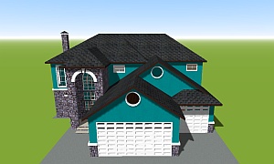 model download-3d-model-house-with-two-garages