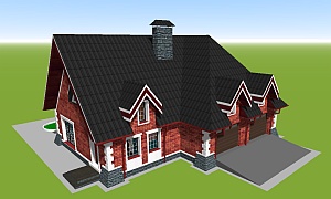 model 3d-planning-of-house-with-two-garages-download