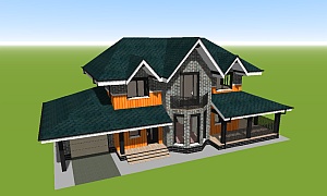 model 3d-house-plan-according-to-golden-section