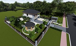 model 3d-design-house-with-garage-for-two-cars