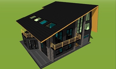 model 3d-plan-house-with-large-mansard
