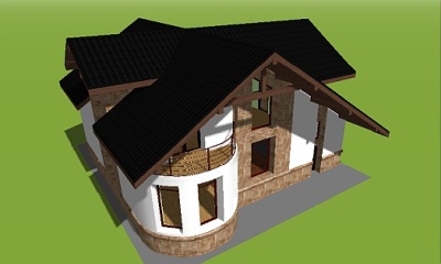 model 3d-plan-house-with-large-mansard-roof
