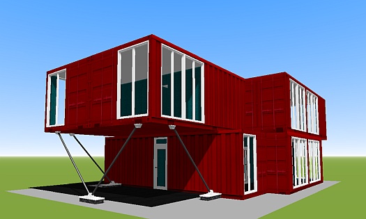 House plan27 metal frame of containers