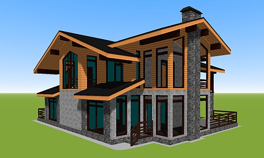 House plan33 wood timber and stone