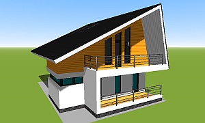 3d-plan-house-with-loft-in-modern-style